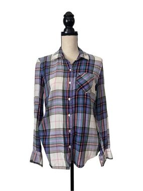 GAP Purple Multi Plaid Button-Down Shirt